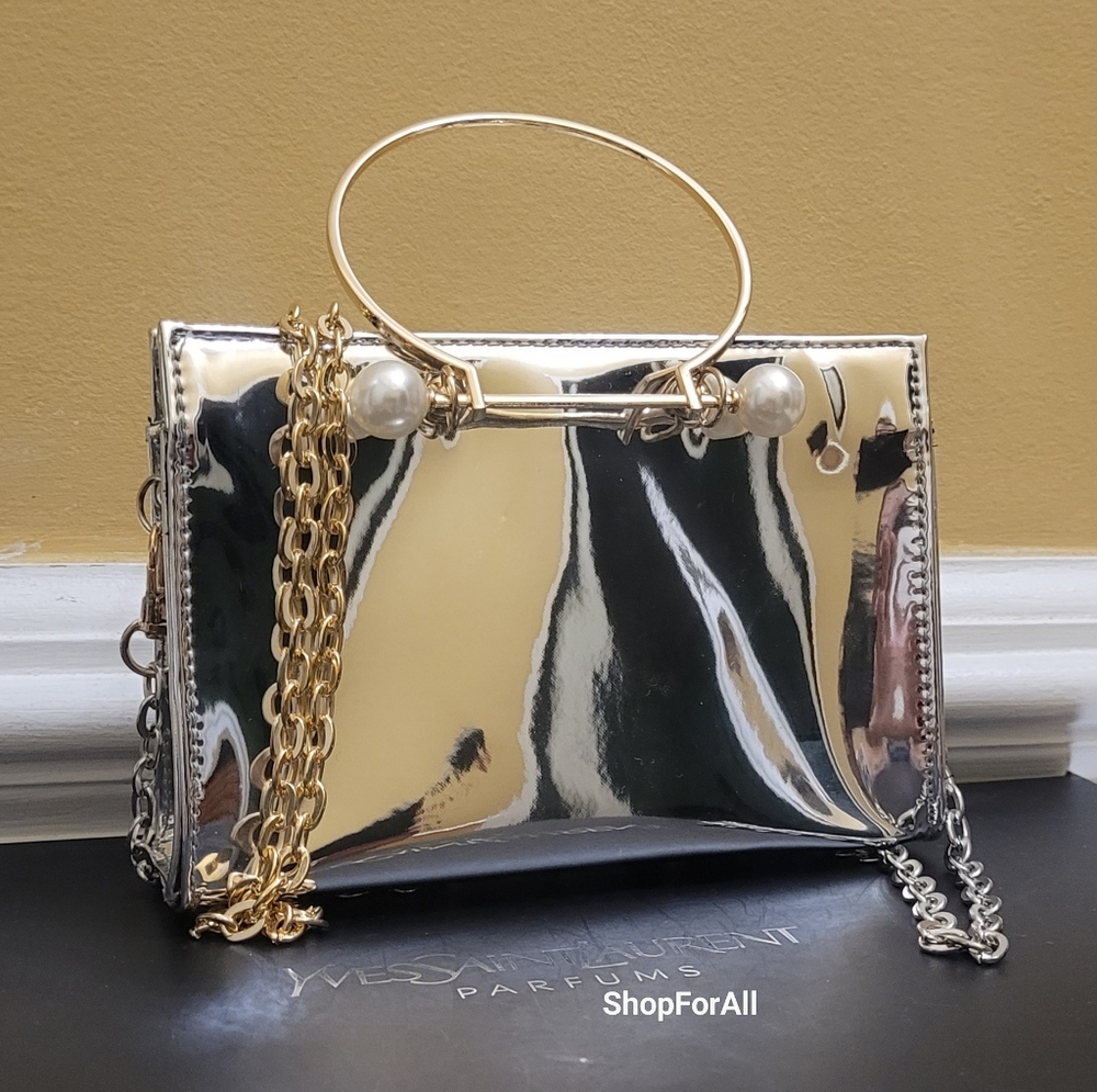 Yves Saint Laurent Gold and Silver Beauty Pouch - Picture 12 of 16